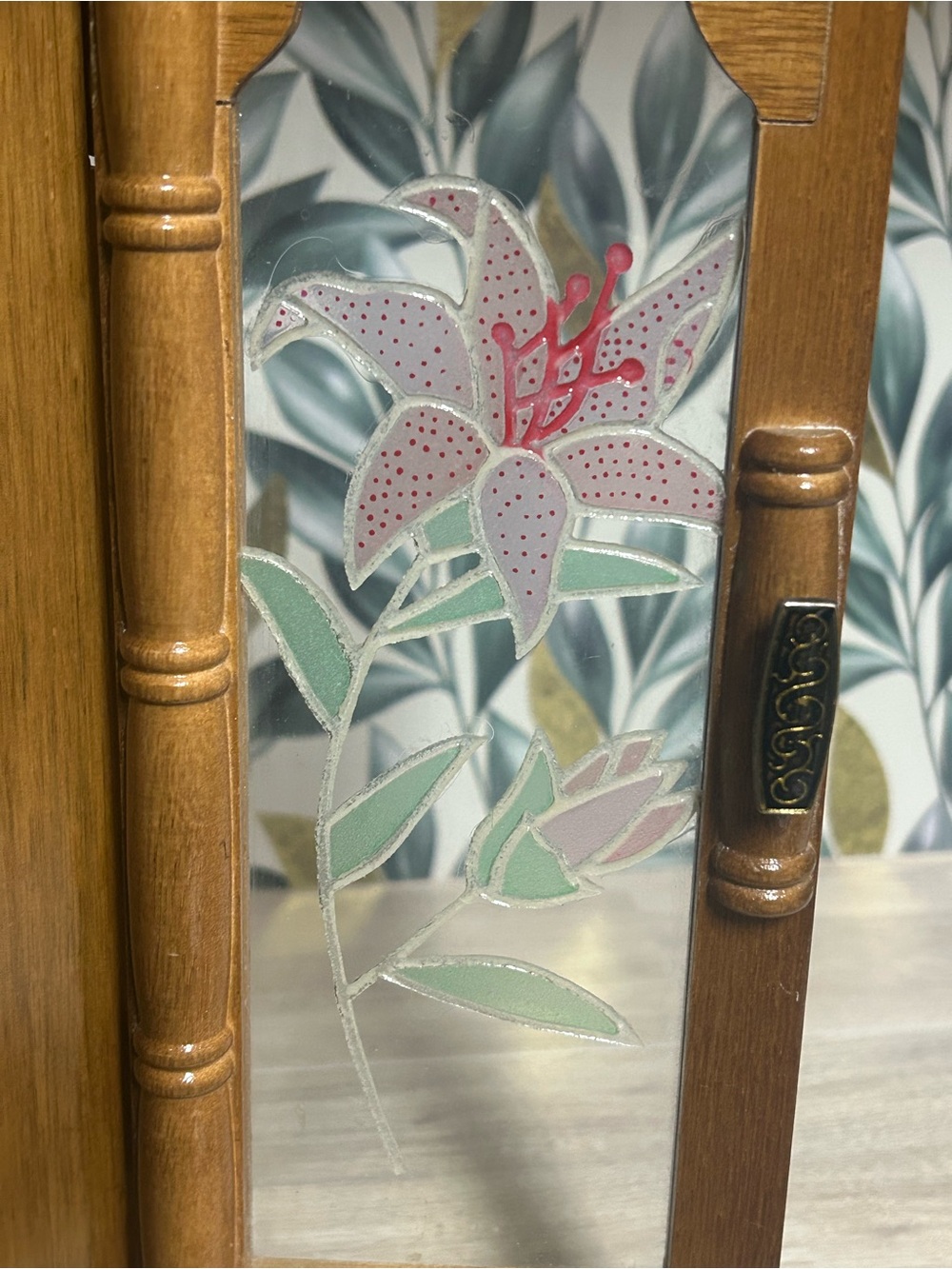 Vintage Powell Lighted Wood Jewelry Box Armoire - Picture 3 of 13